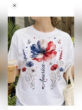 America 250th
Anniversary Floral Shirt,
4th of July Tee Gift M BRAND NEW!”
